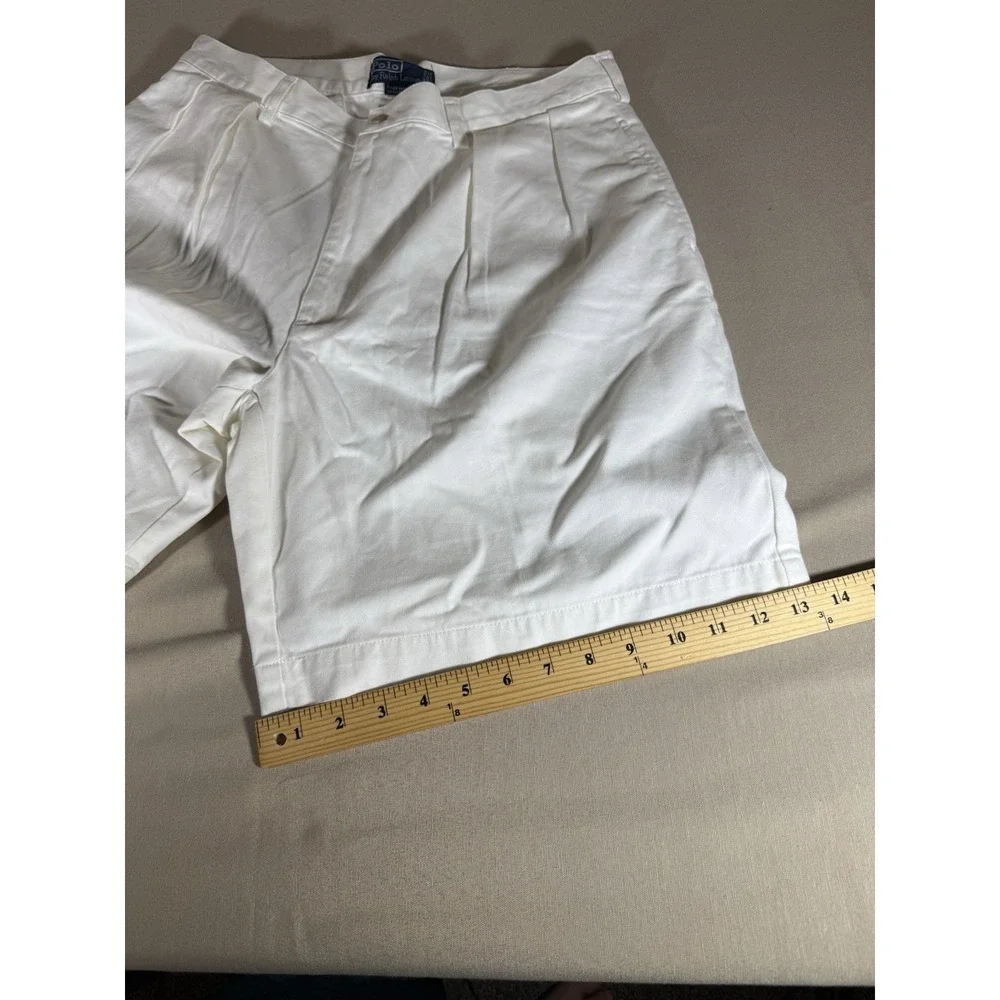 VINTAGE Polo Ralph Lauren Tyler Shorts Size 36 White 9 Inch Preppy Mens